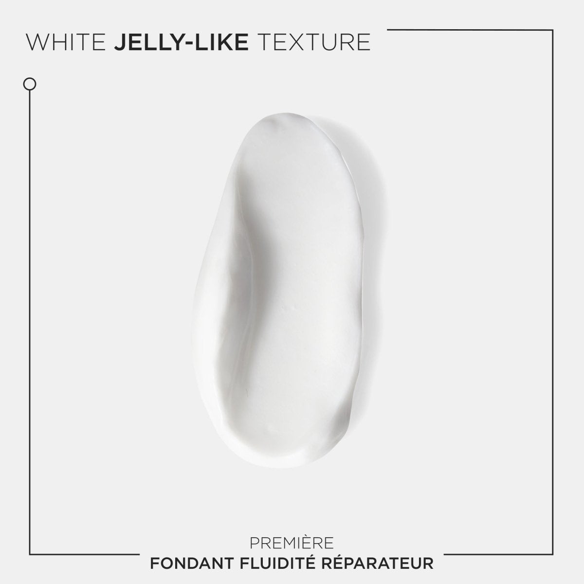 Elongated white blob with jelly-like texture, related to conditioner expiration in hair care routine.