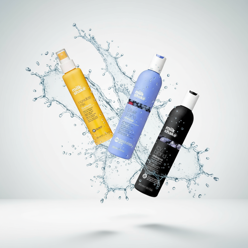 Milkshake natural professional hair care products including leave-in treatments, silver shampoos and conditioners