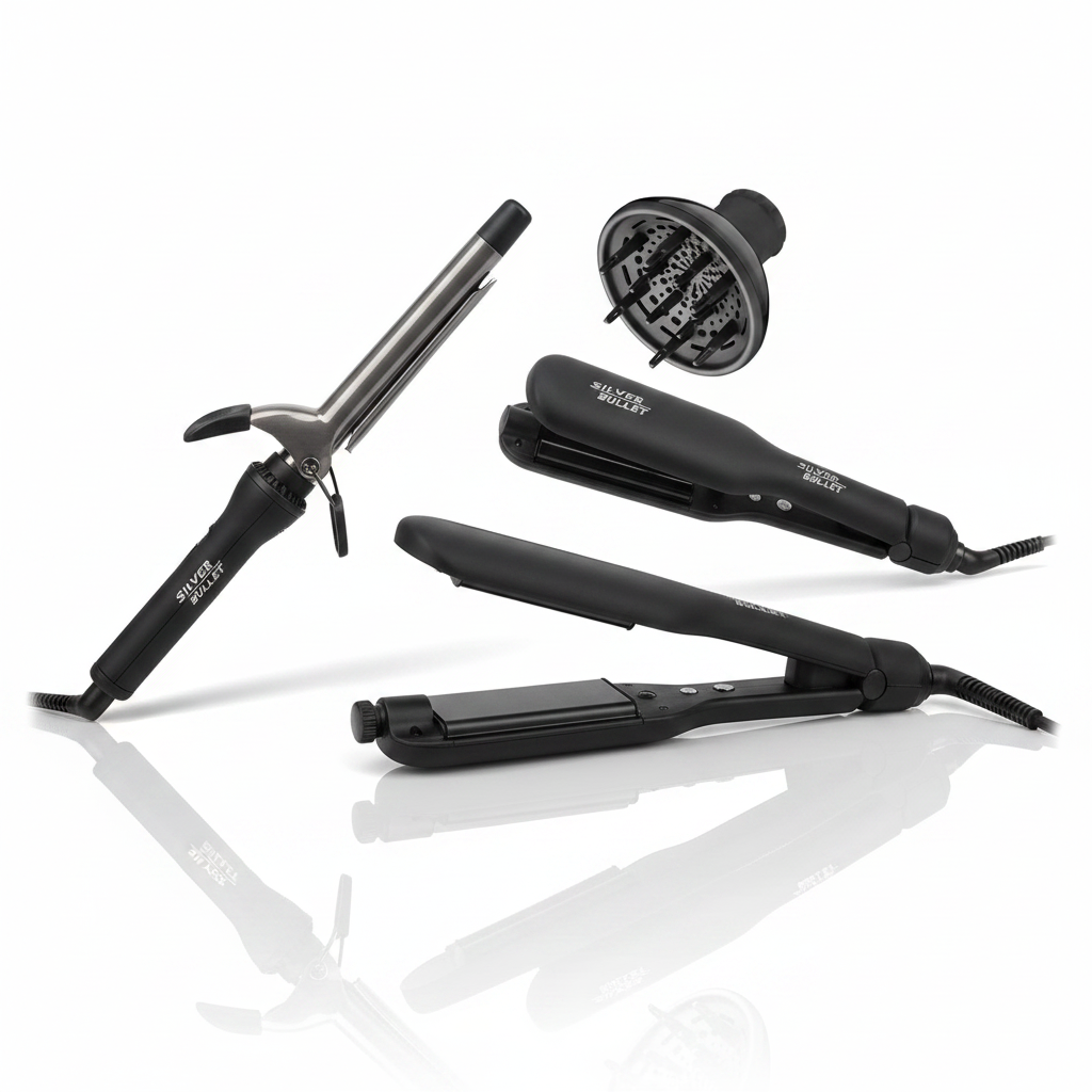 Silver Bullet hair straighteners and flat irons - titanium and ceramic hair irons with fast heating technology