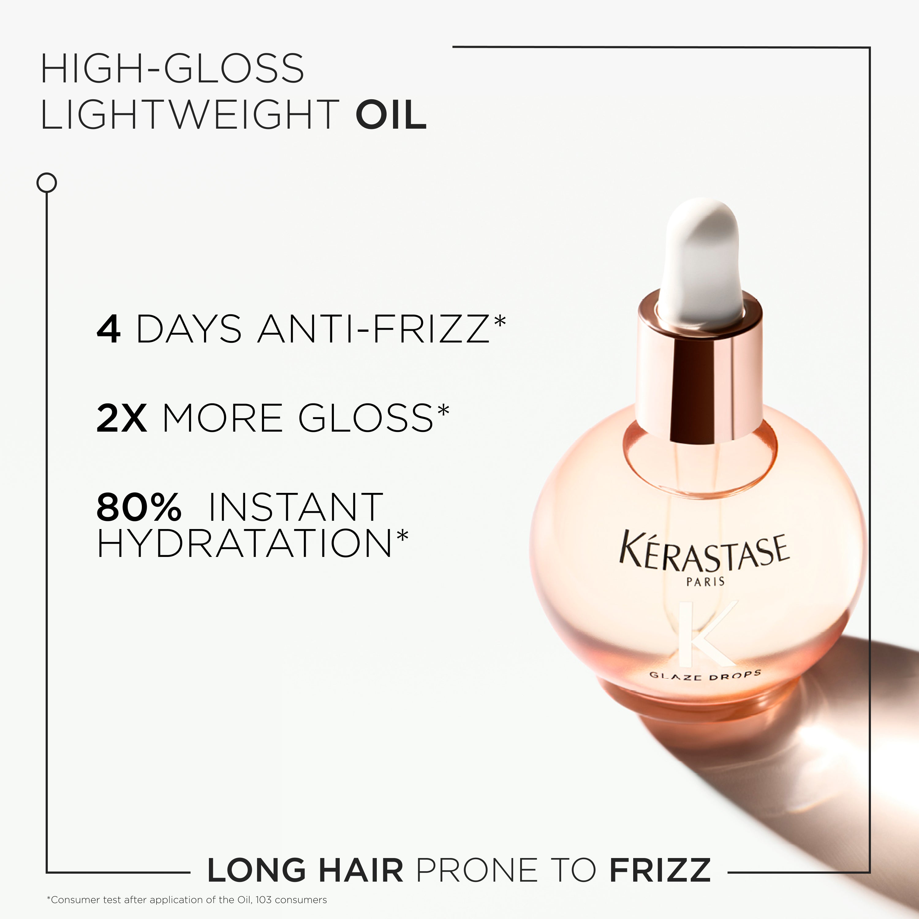 Kerastase Gloss Absolu Hair Oil: Anti-Frizz, Lightweight Shine for Long Hair. Glaze Drops for 4-Day Frizz Control & 2X Gloss