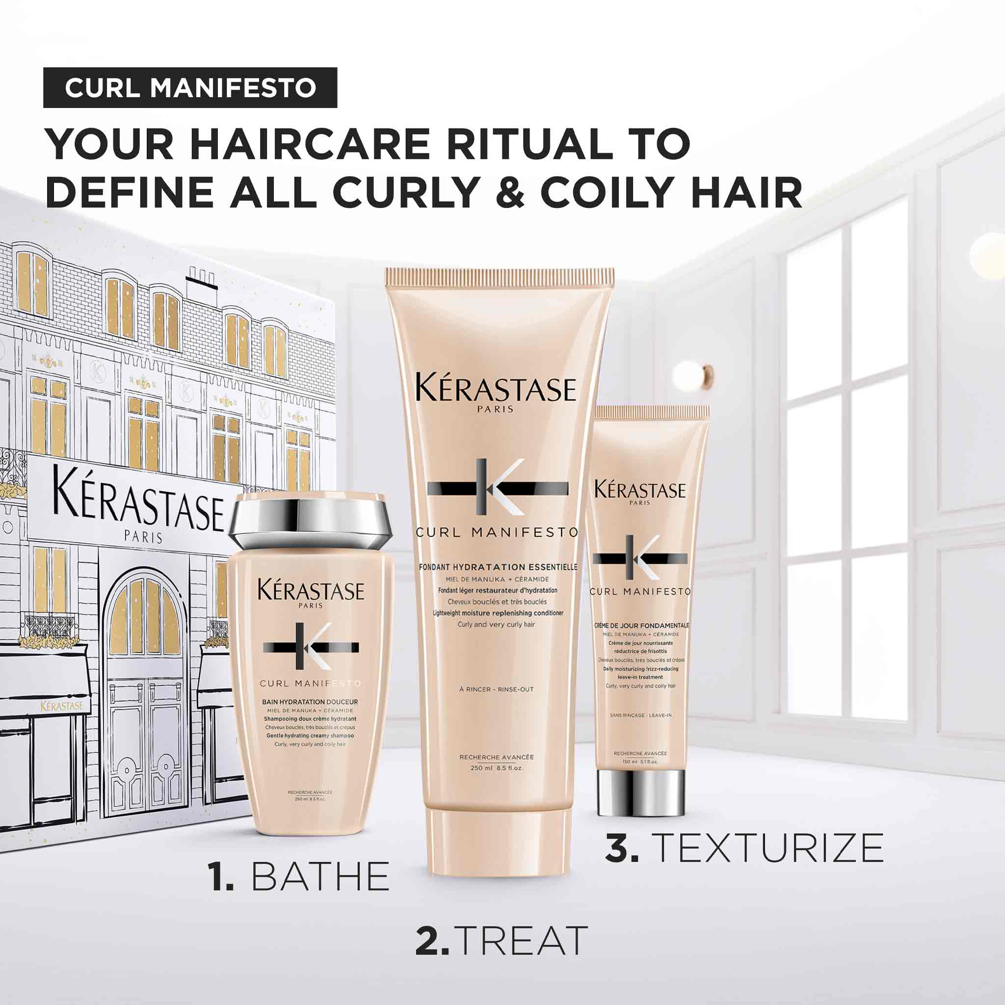 Kérastase Curl Manifesto Hydrating Gift Set for Curly, Very Curly & Coily Hair - Complimentary Shampoo