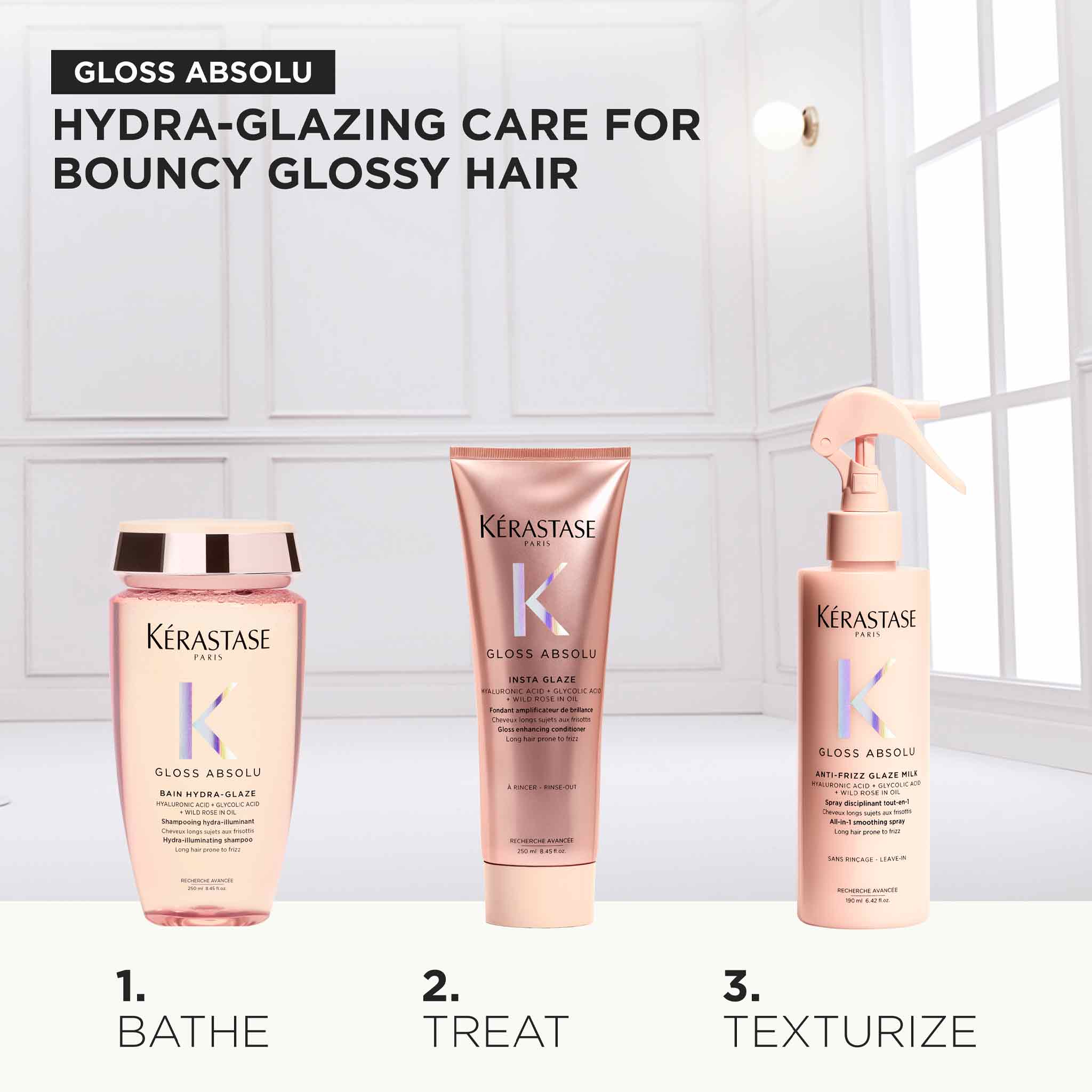 Kérastase Gloss Absolu Gift Set for Long Hair Prone to Frizz - 3-Piece Smoothing System