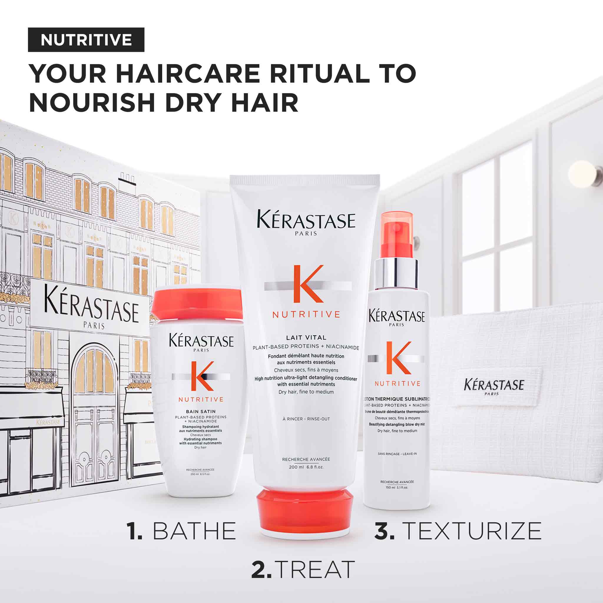 Kérastase Nutritive Nourishing Haircare Gift Set for Thin Dry Hair - Complimentary Shampoo