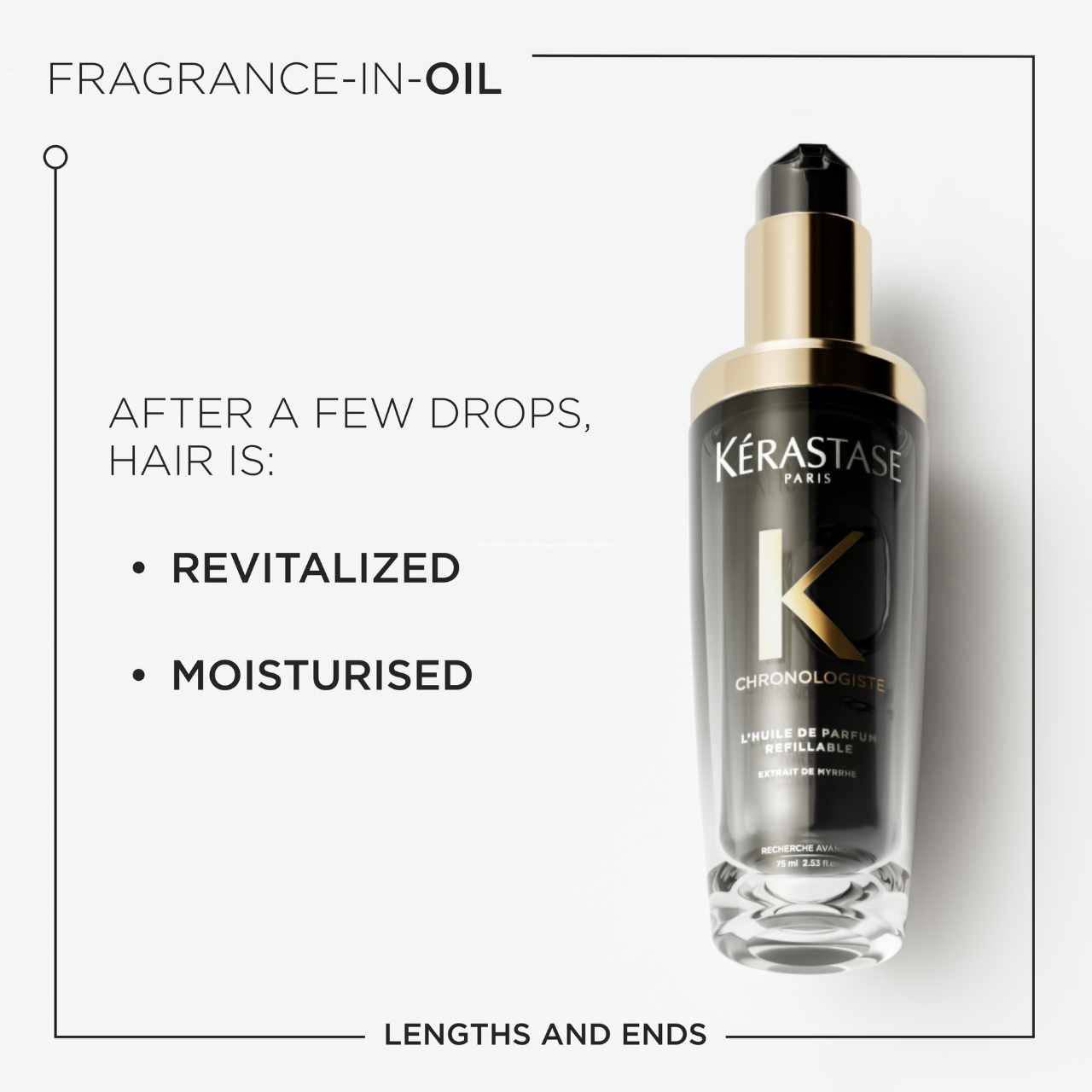 Kérastase Chronologiste Revitalizing Hair Oil: Fragrance-infused, revitalized & moisturized hair. Lengths & Ends.