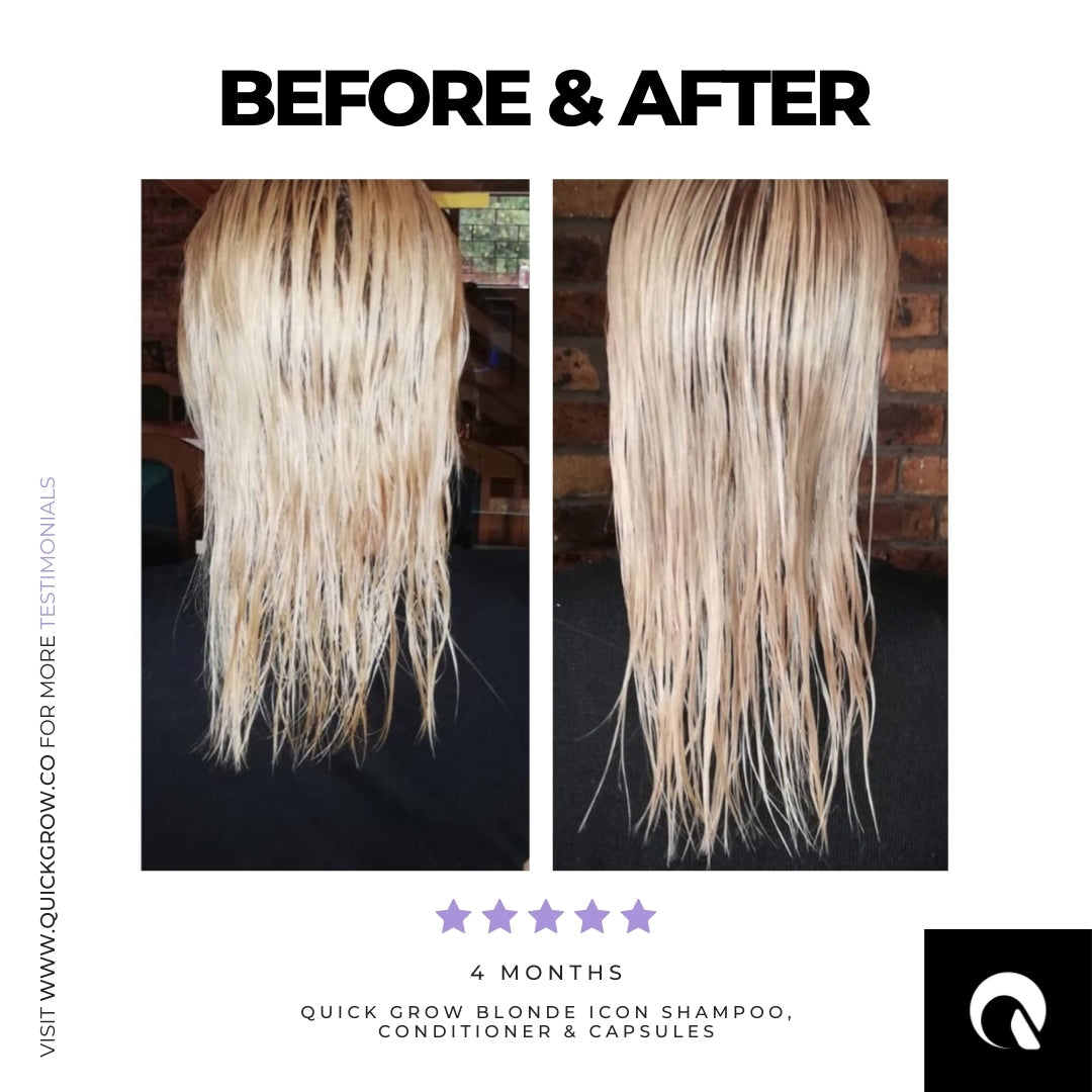 Customer review graphic for Quick Grow Blonde Icon Violet Shampoo 250ml