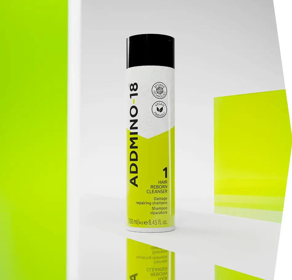 Addmino 18 Hair Reborn Shampoo: Cleanser for Damaged Hair. Shop Now!