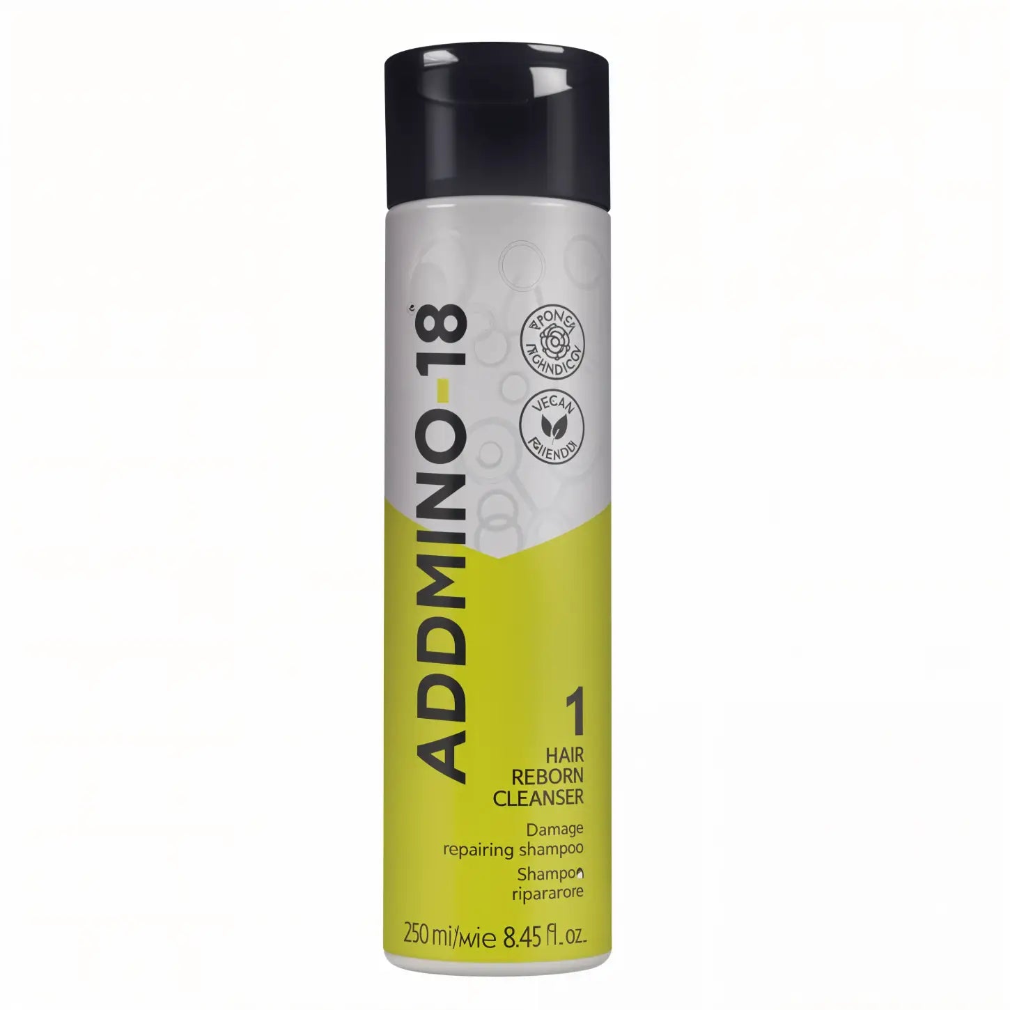 Addmino 18 Hair Reborn Shampoo: Damage Repair, Vegan Hair Cleanser. Shop now for revitalized hair!