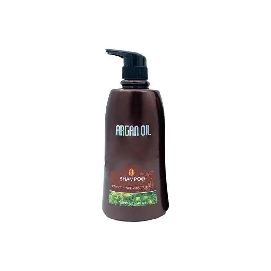 Argan Oil Shampoo: Brown bottle with pump. Nourishing, Repair Damaged Hair. Paraben & Sulfate Free. 750 ml.