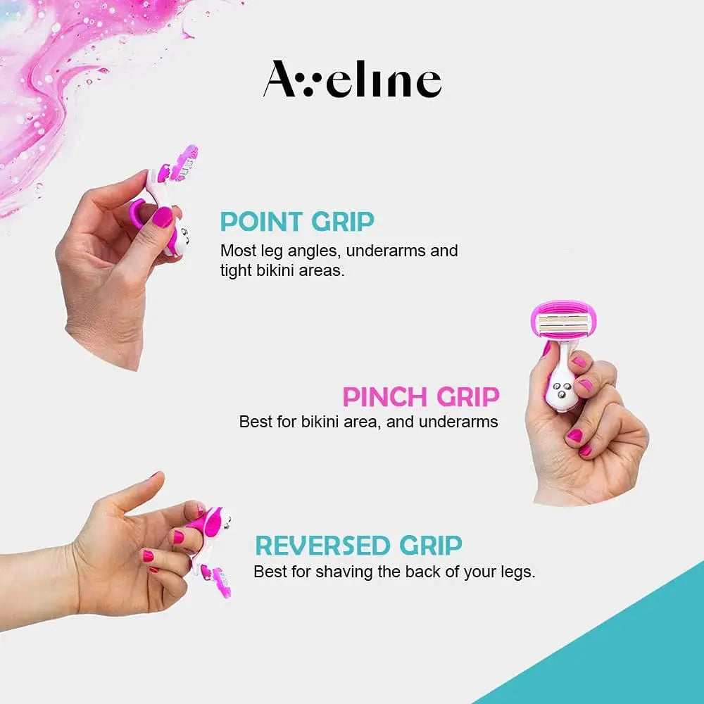 Aveline Razor Grip Styles: Leg & Body Shaving Guide - Point, Pinch, Reversed Grip Razor