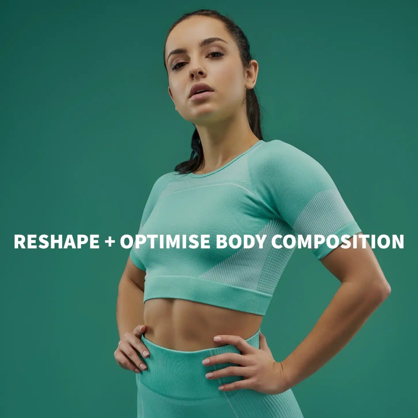 Fit Woman Promoting Collagen for Fitness & Body Composition. Achieve Your Fitness Goals!