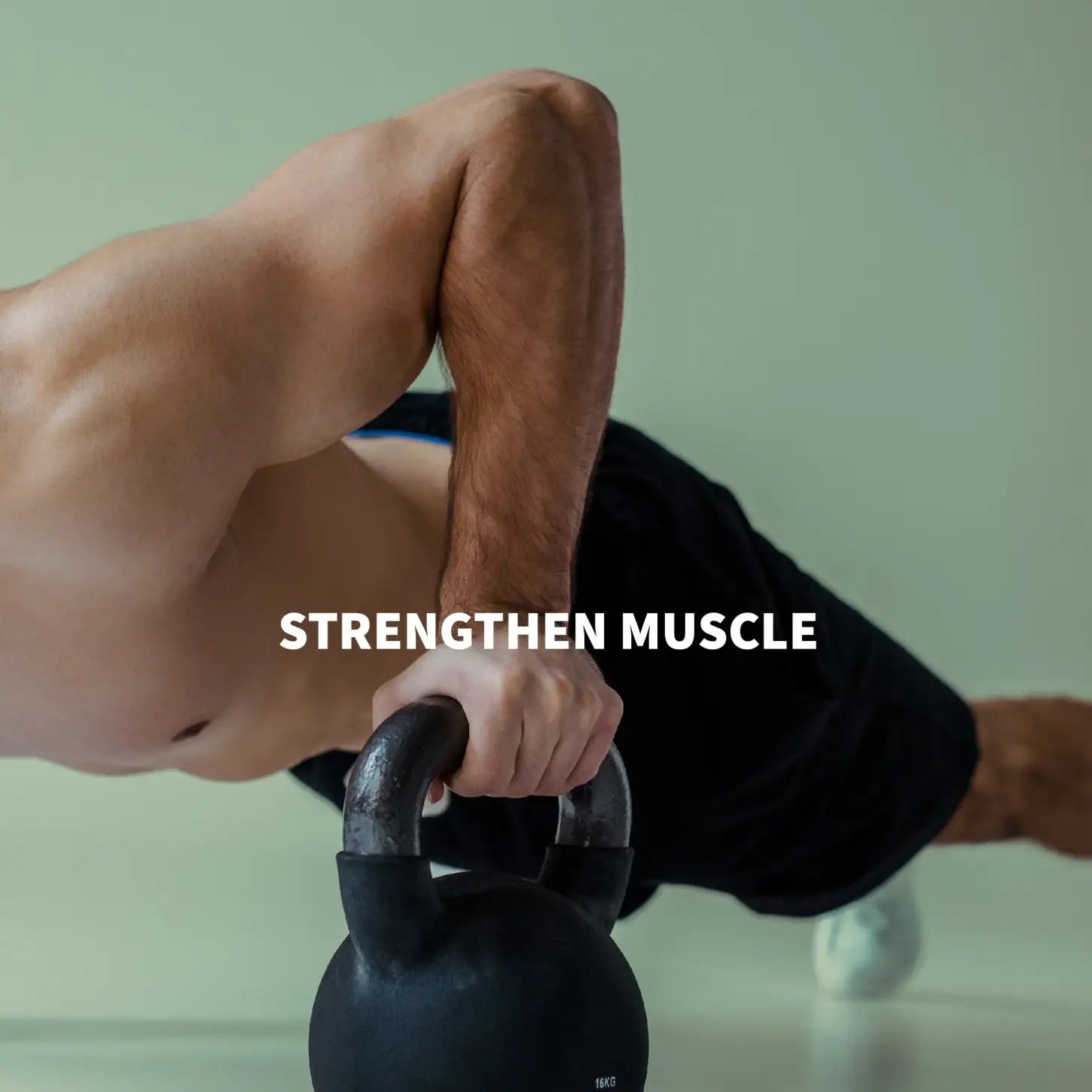 Strength Training: Man Doing Kettlebell Pushup for Muscle Building and Fitness.