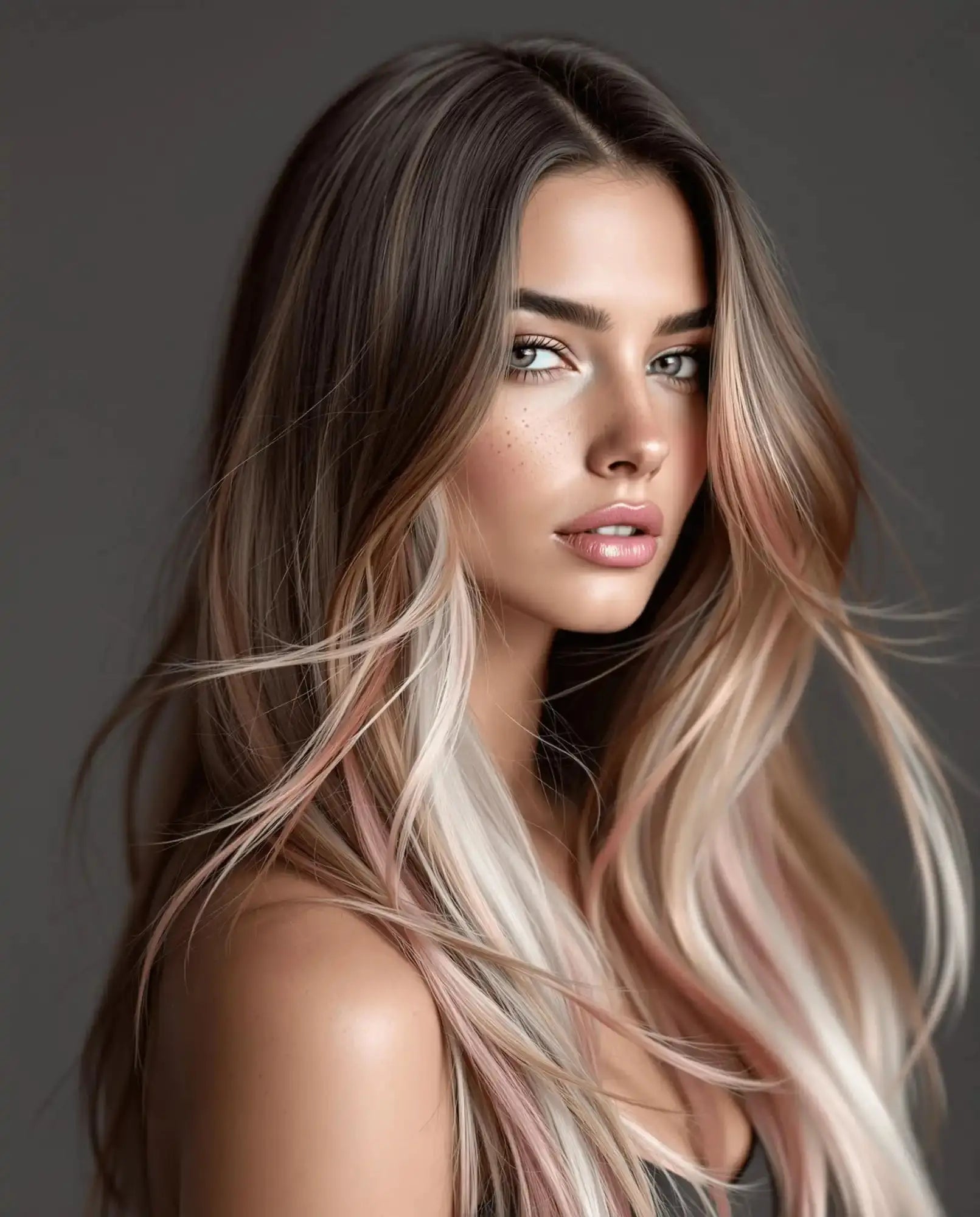 Beautiful woman with highlighted hair.