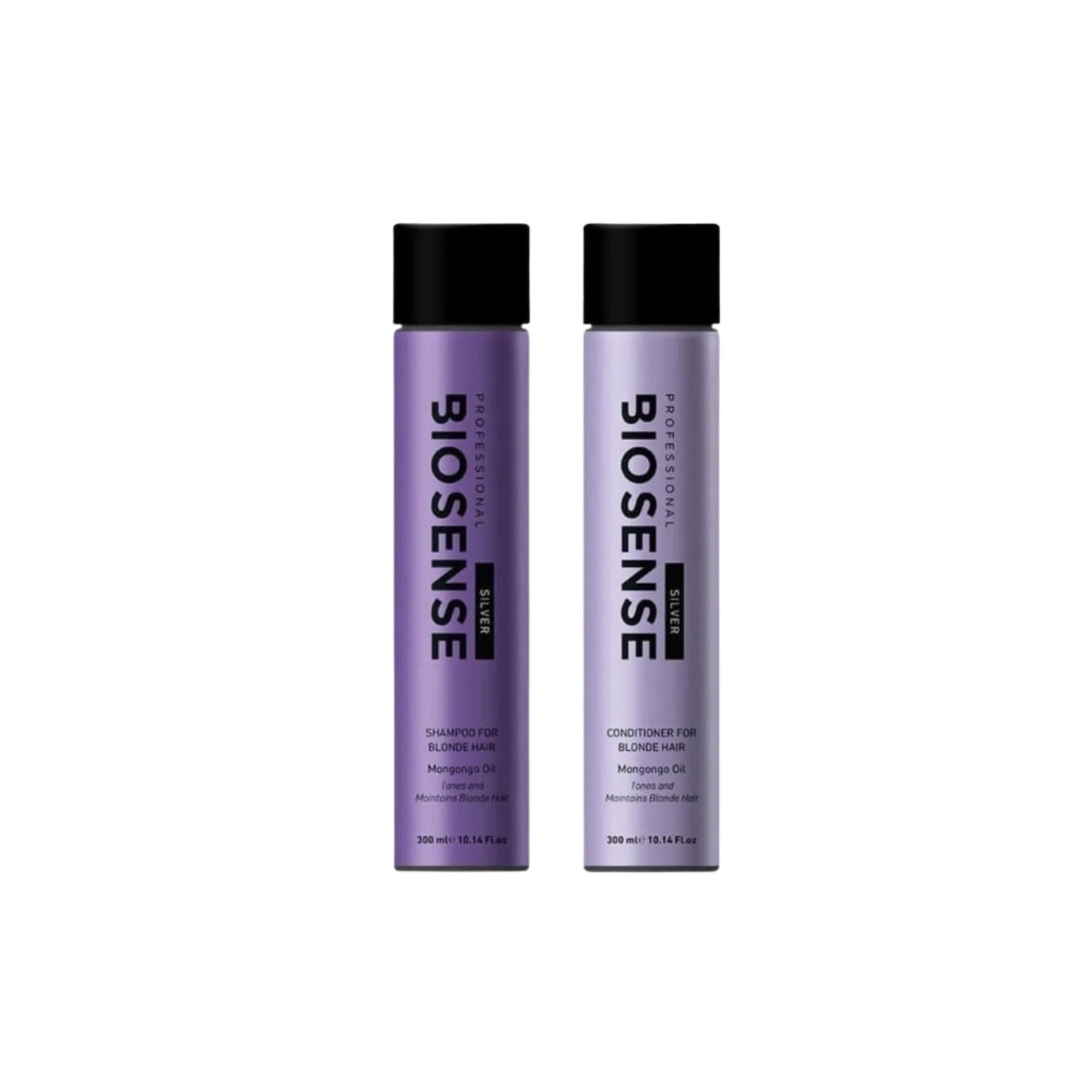 Biosense Silver Shampoo & Conditioner Duo: Toning Purple Shampoo for Blonde and Silver Hair. Professional Hair Care for Color Protection