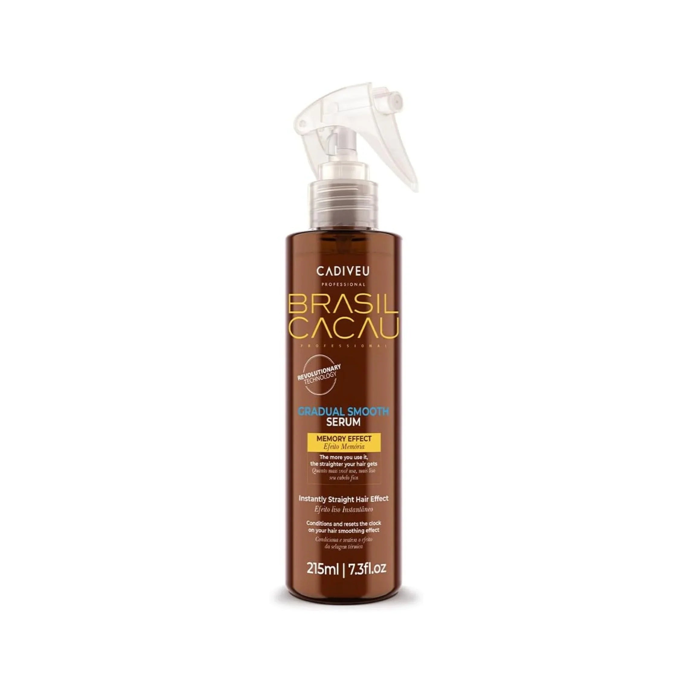 Brasil Cacau Gradual Smooth Serum: Anti-Frizz Hair Straightening Spray. Get Smooth, Frizz-Free Hair with Memory Effect Technology!