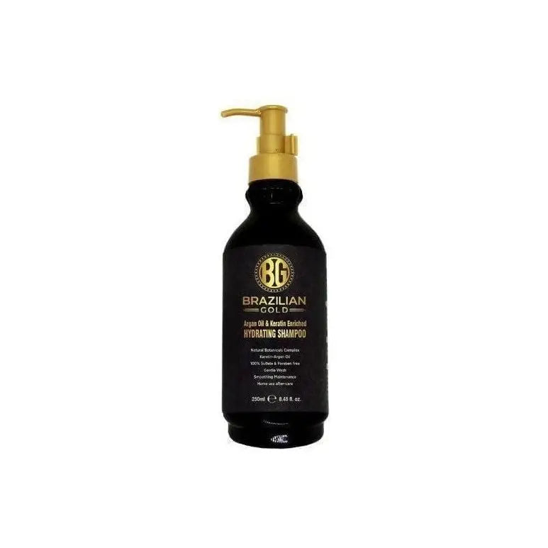 Brazilian Gold Hydrating Shampoo: Argan Oil & Keratin, Sulfate-Free Formula for Healthy Hair
