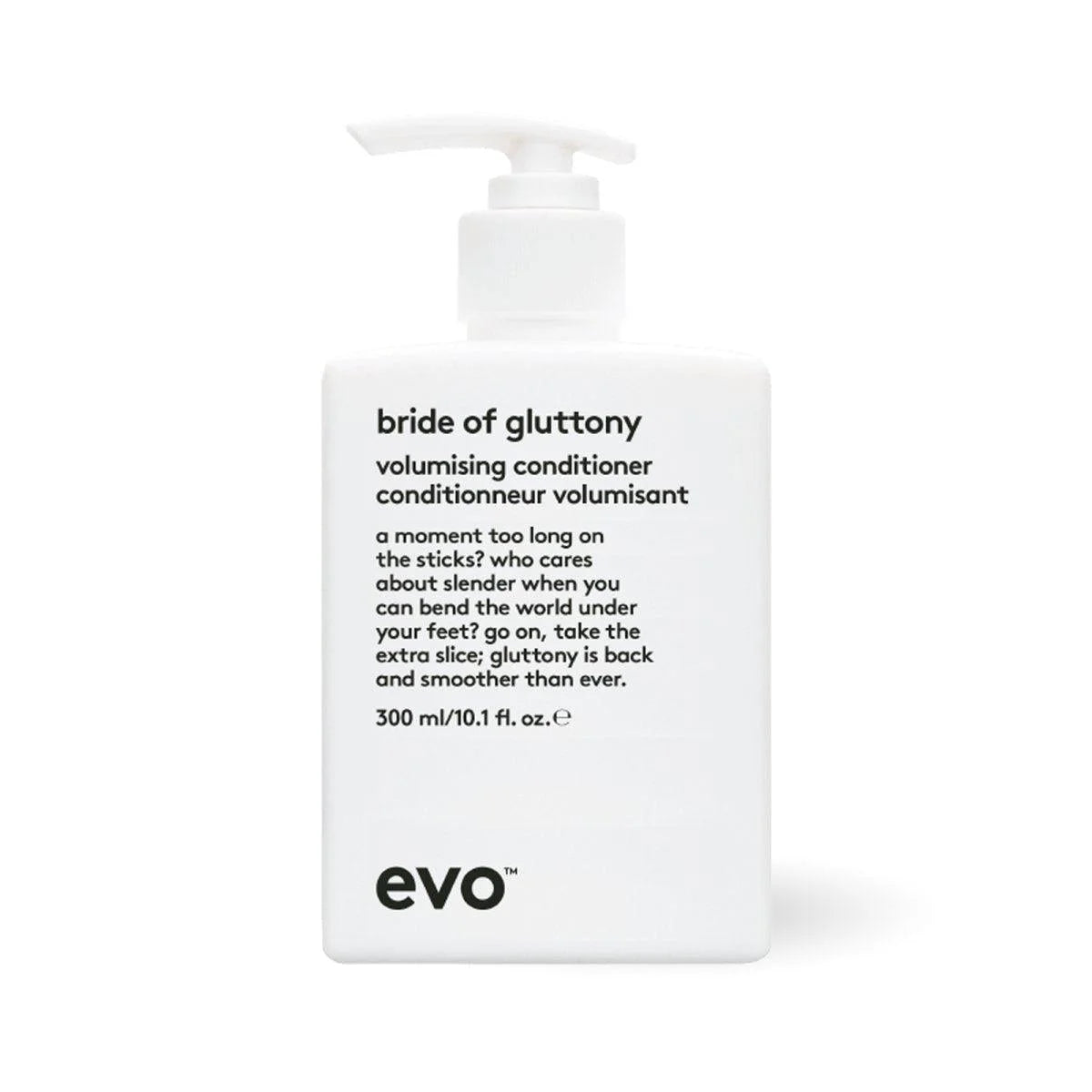 EVO Bride of Gluttony Volumising Conditioner white pump bottle 300 ml for hair volume