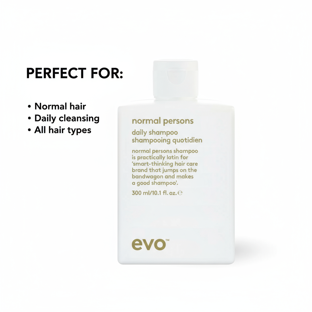 EVO Normal Persons Daily Shampoo bottle for normal hair daily cleansing suitable for all hair types