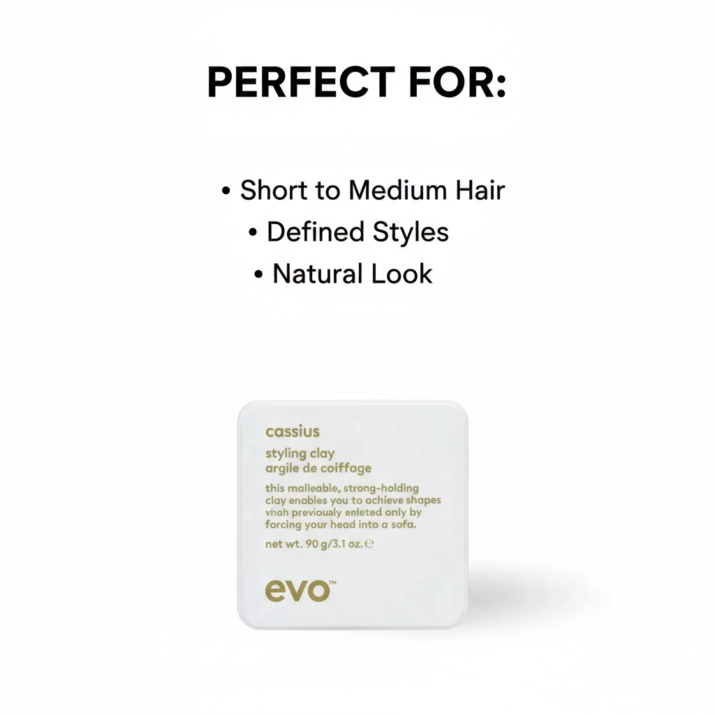 EVO Cassius styling clay strong hold hair clay for men for short to medium hair natural look