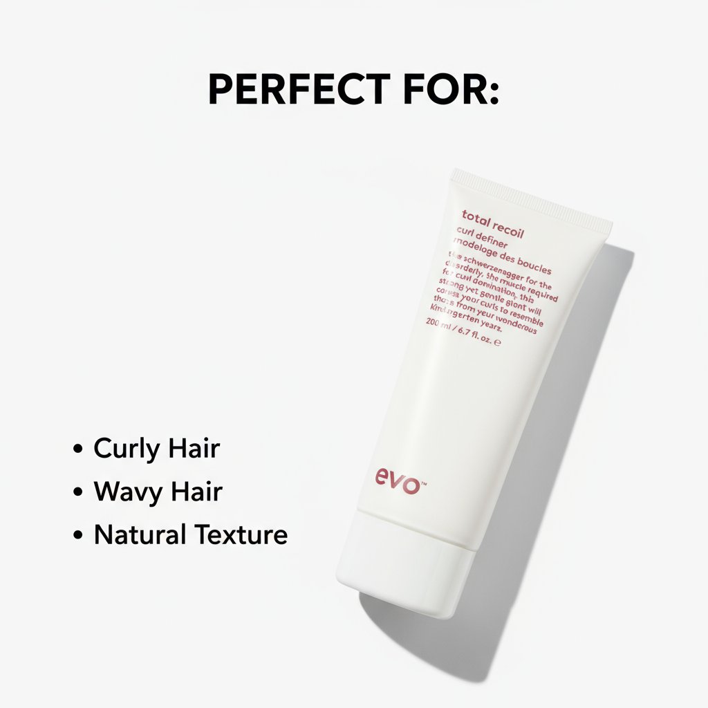 EVO Total Recoil Curl Definer tube for curly hair wavy hair and natural texture styling