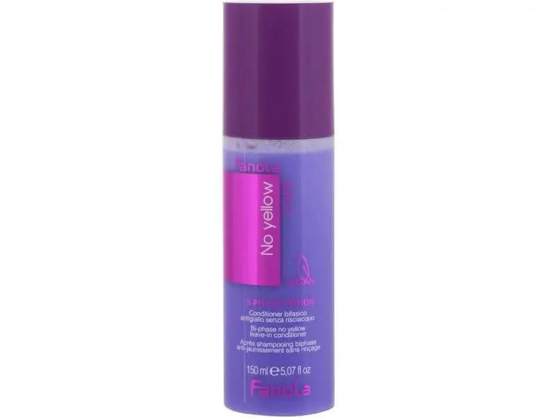 Fanola No Yellow Leave-In Conditioner: Tone & Hydrate Blonde Hair. Anti-Brass Purple Formula, Professional Hair Care for Bright, Healthy Blondes.
