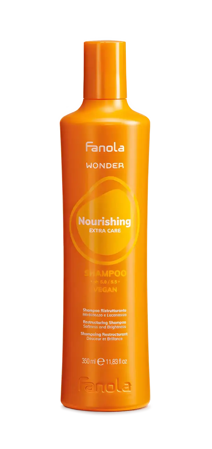 Fanola Wonder Nourishing Shampoo: Revitalizing, Vegan & Restructuring for Dry Hair - 350ml.