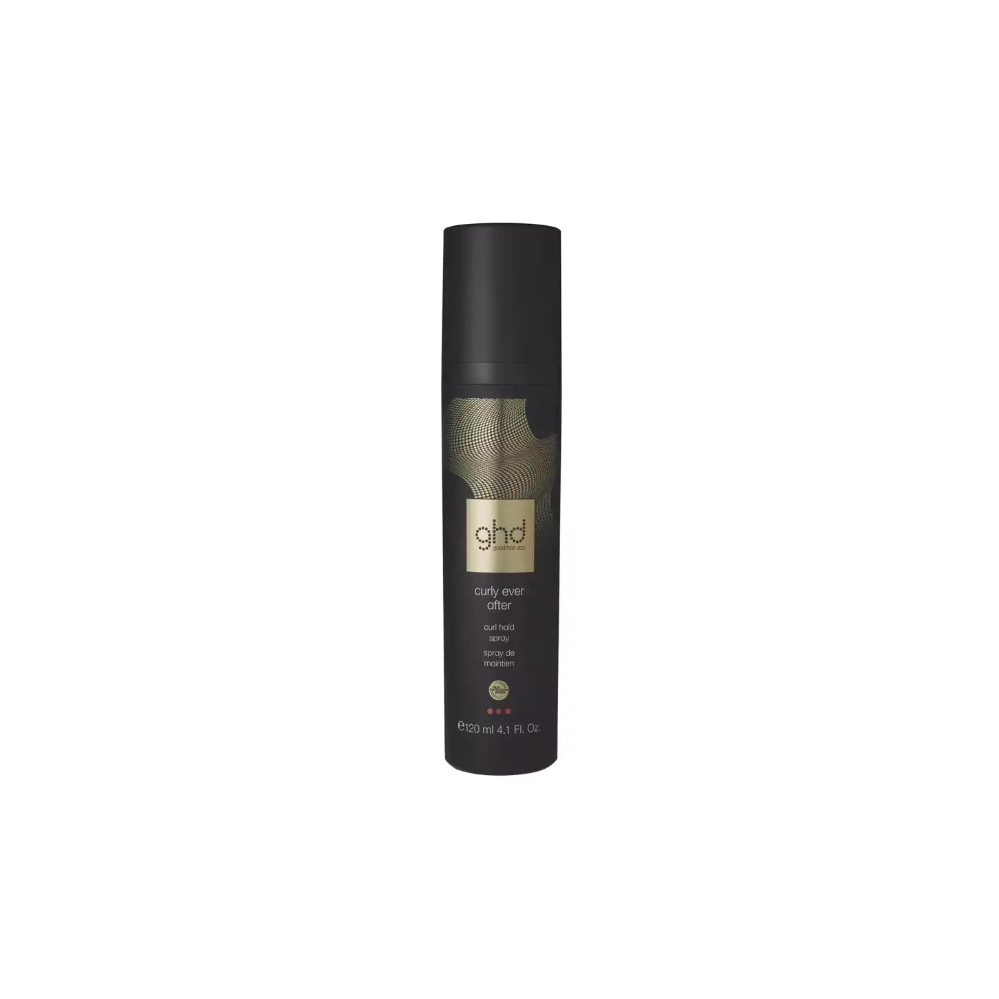 GHD Curly Ever After Curl Hold Spray: Black bottle for perfect curls & heat protection. Best curl hold spray by GHD.