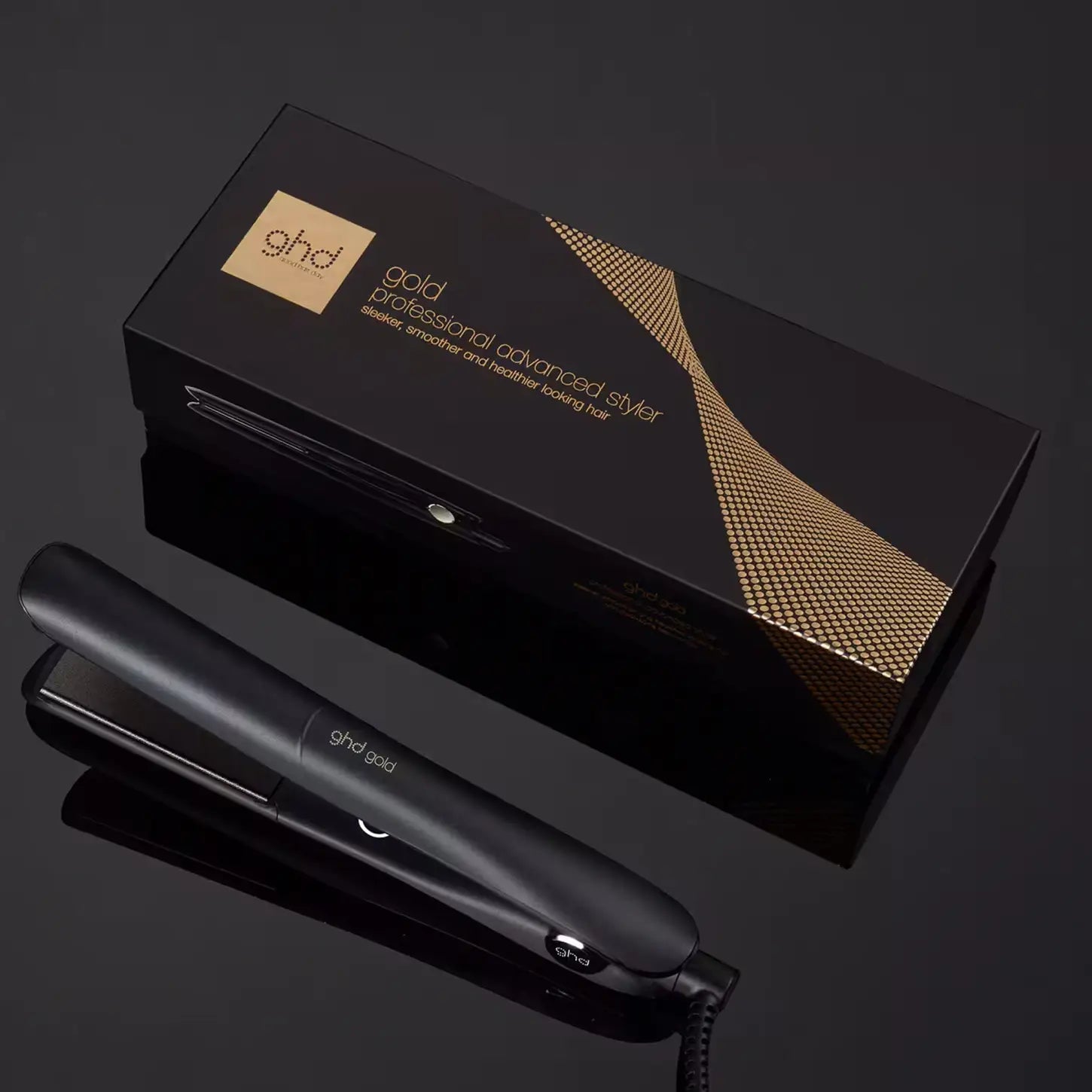 GHD Gold Professional Hair Straightener Black: Sleek Styling Tool with Box - Shop Now!