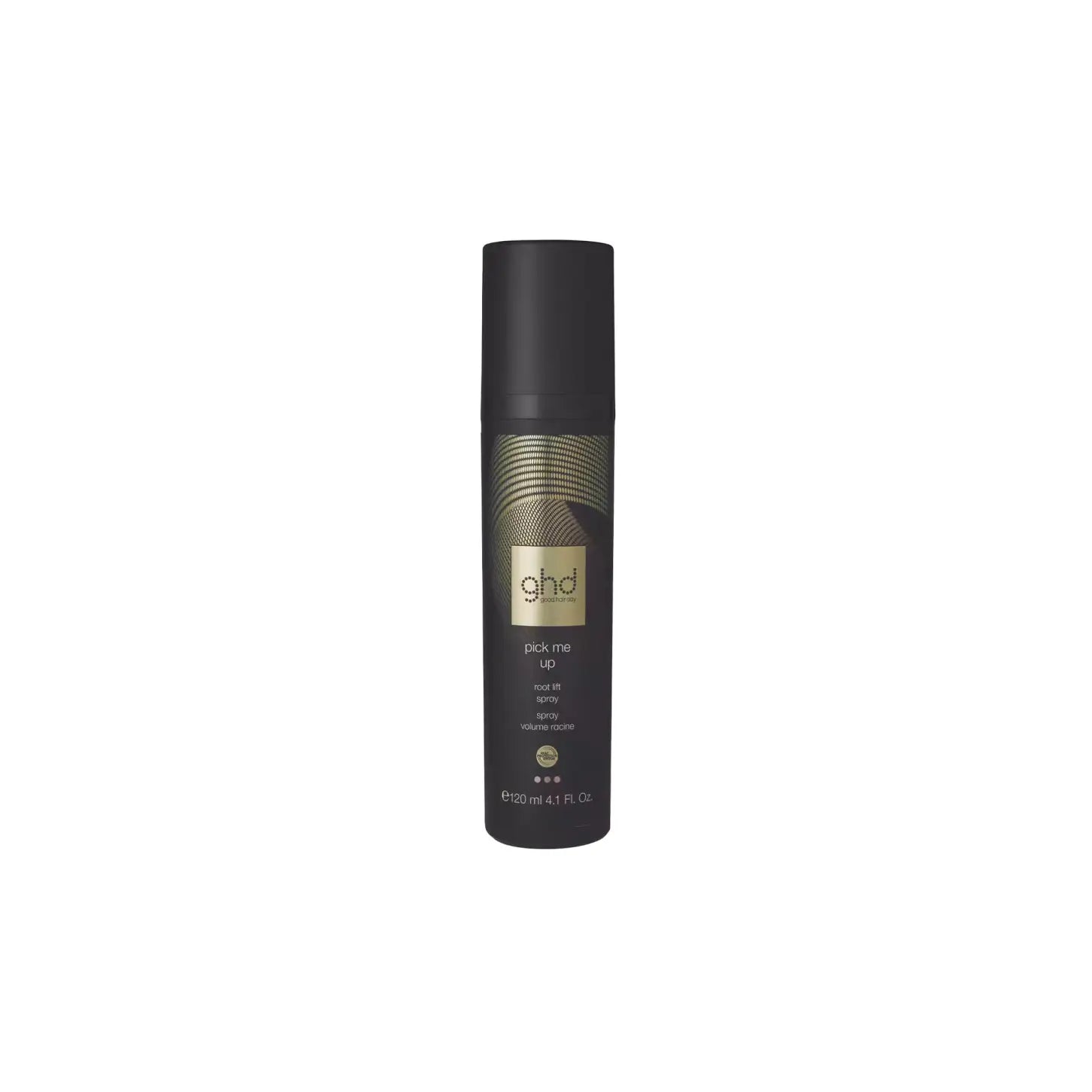Black cylindrical ghd Pick Me Up Root Lift Spray 100ml for instant root lift and heat protection