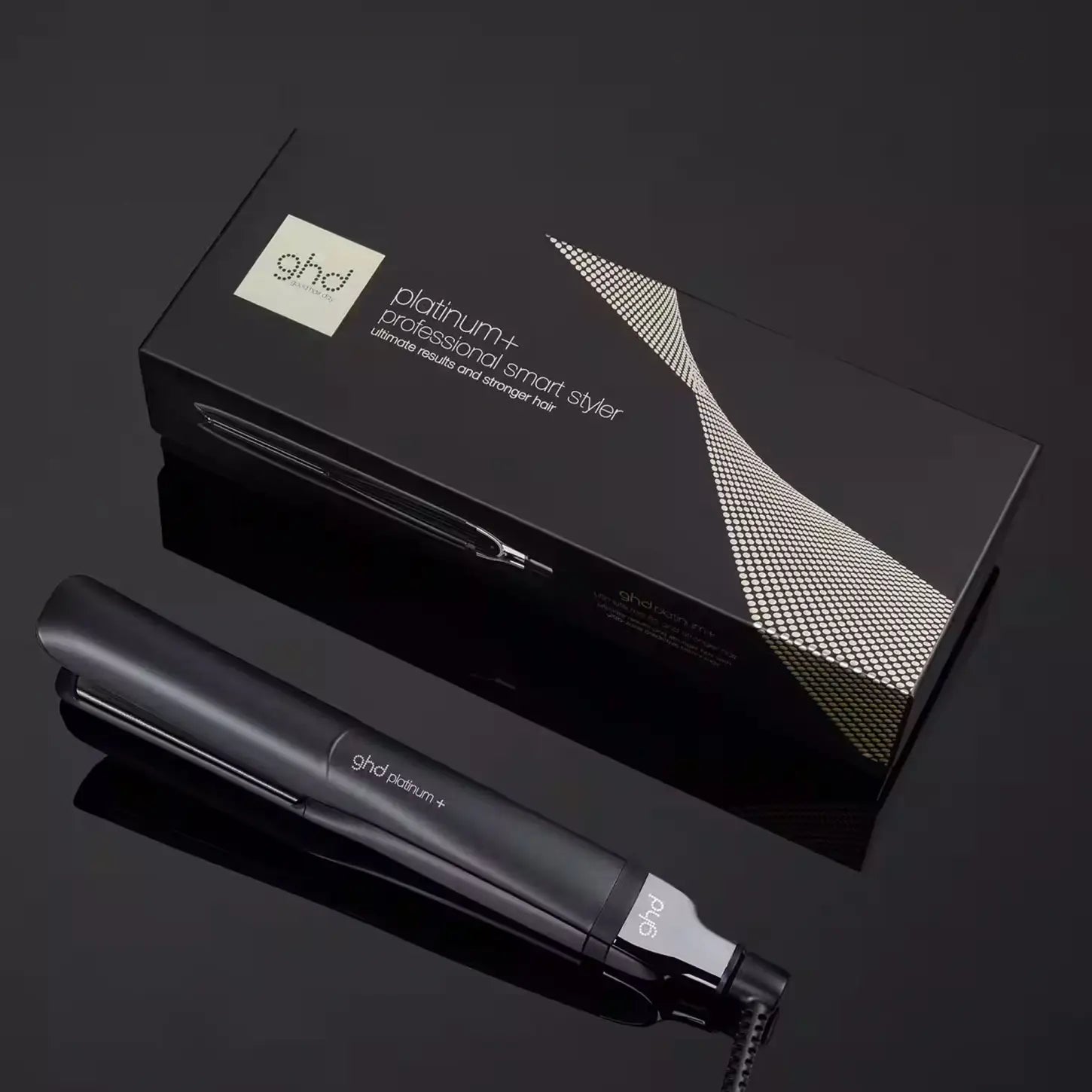 GHD Platinum+ Black Hair Straightener. Professional Smart Styler with Box. Shop for ultimate results & stronger hair!