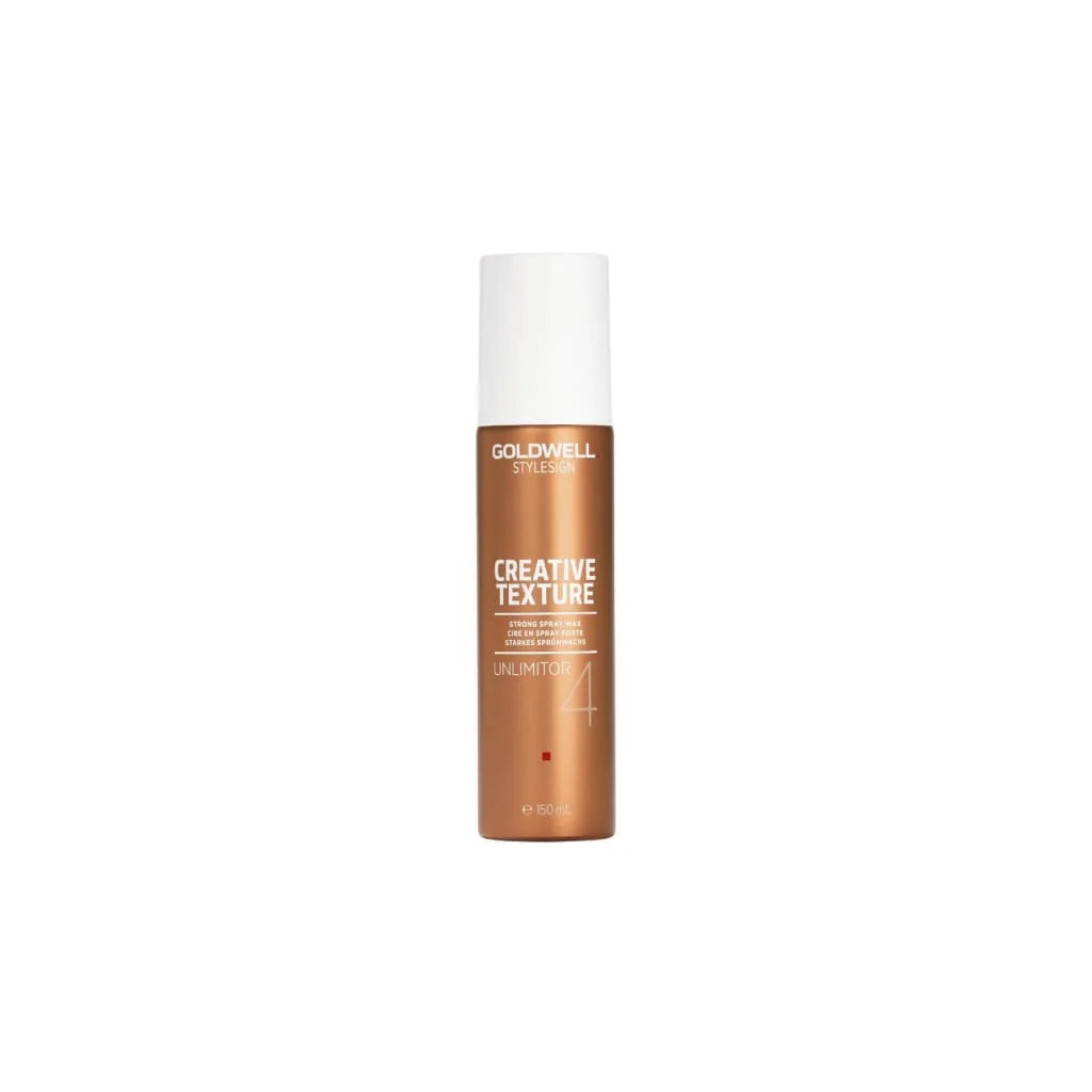 Bronze-colored Goldwell Creative Texture Unlimitor Strong Spray Wax can 150ml