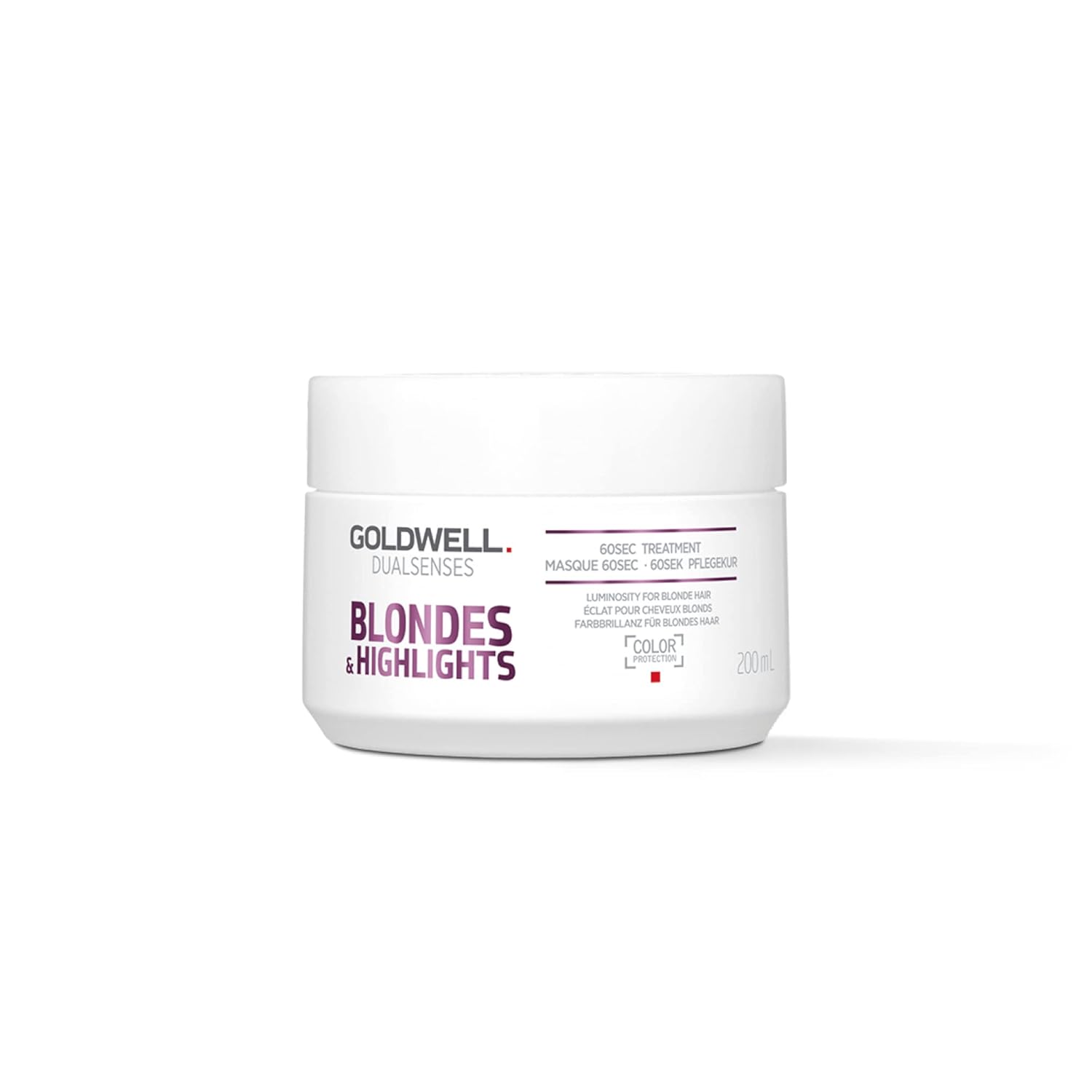 Goldwell Dualsenses Blondes & Highlights Anti-Yellow 60sec Treatment 6.8oz, 200mL for luminous, gluten-free blonde hair.
