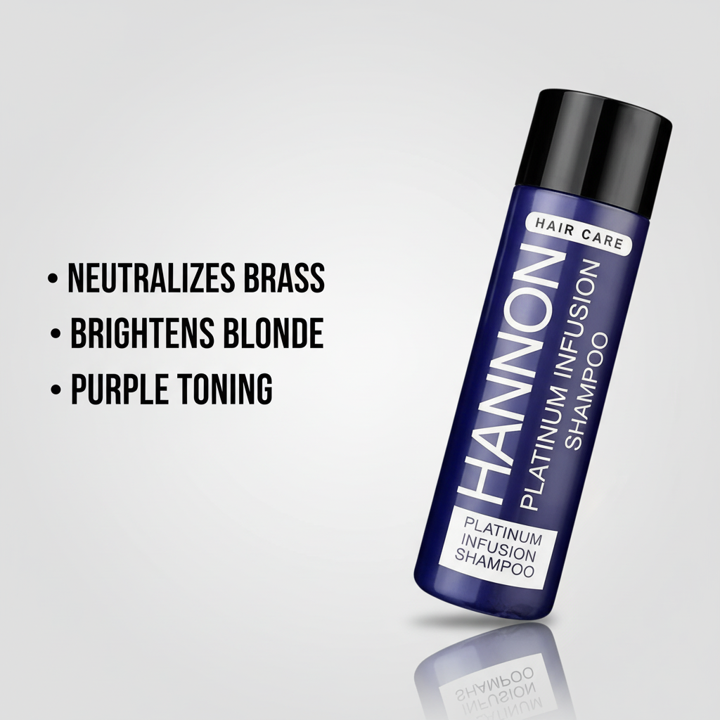Hannon Platinum Infusion Shampoo - Angled with benefits