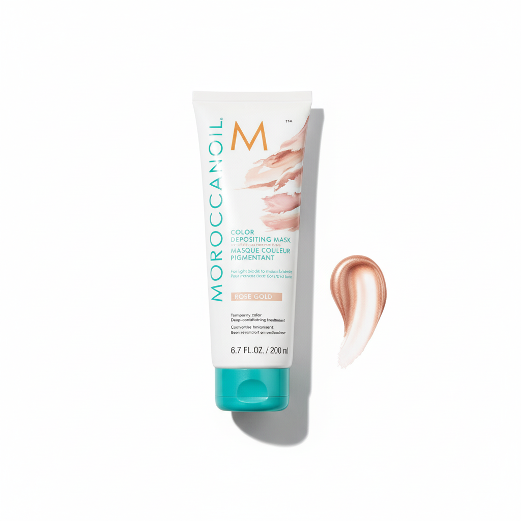 Moroccanoil Color Deposit Mask Rose Gold - Clean overhead shot