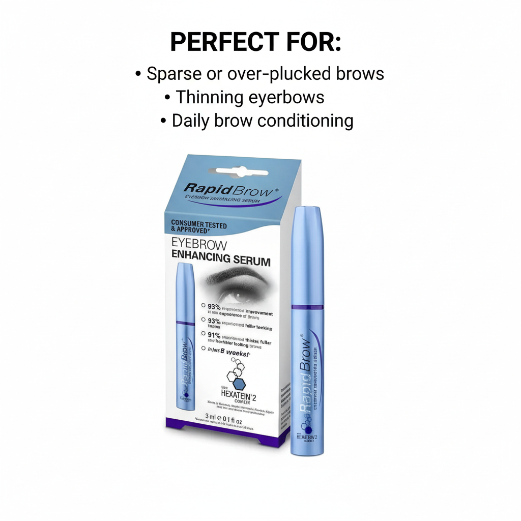 RapidBrow Eyebrow Enhancing Serum - Perfect for Sparse Brows, Over-Plucked Brows, Daily Conditioning