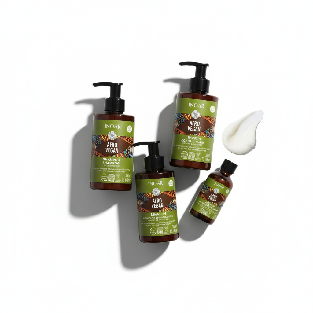 Inoar Afro Vegan Ultimate Curl Care Bundle - 4-Step Complete System