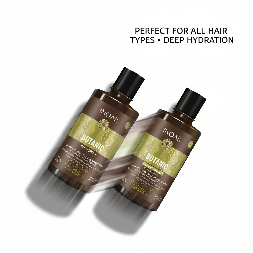 Inoar Botanic Shampoo & Conditioner Bundle - Natural Hair Care with Castor Oil