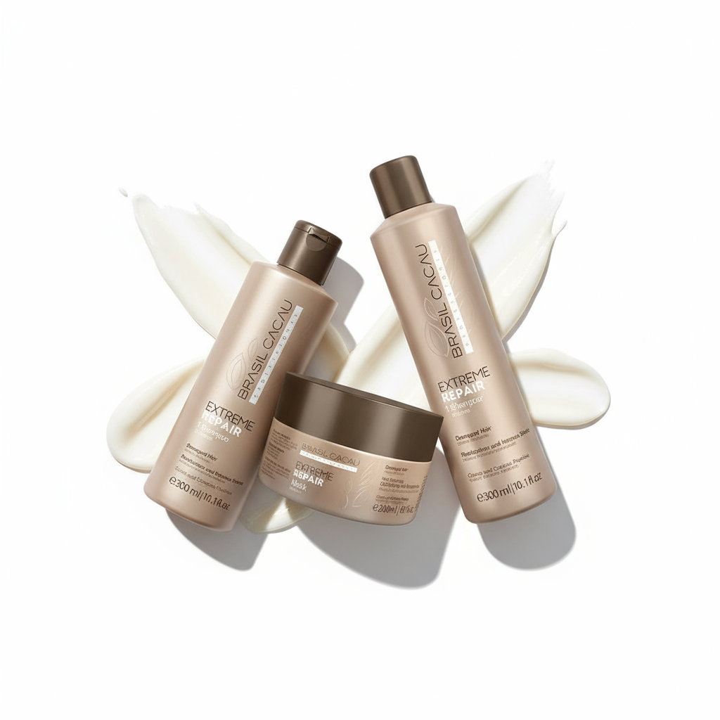 Brasil Cacau Extreme Repair Complete System Bundle - 3-Step Keratin Hair Repair