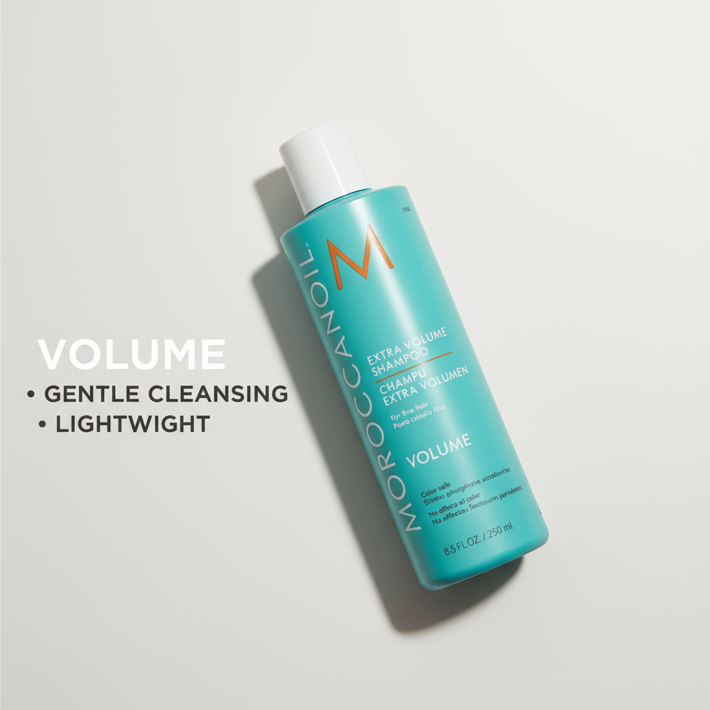 Moroccanoil Extra Volume Shampoo - Angled with benefits