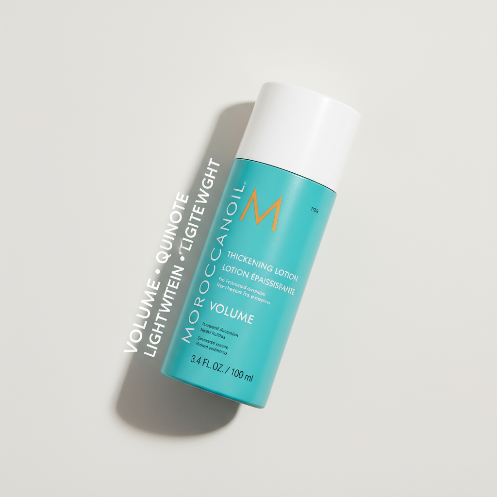Moroccanoil Thickening Lotion - Angled with benefits