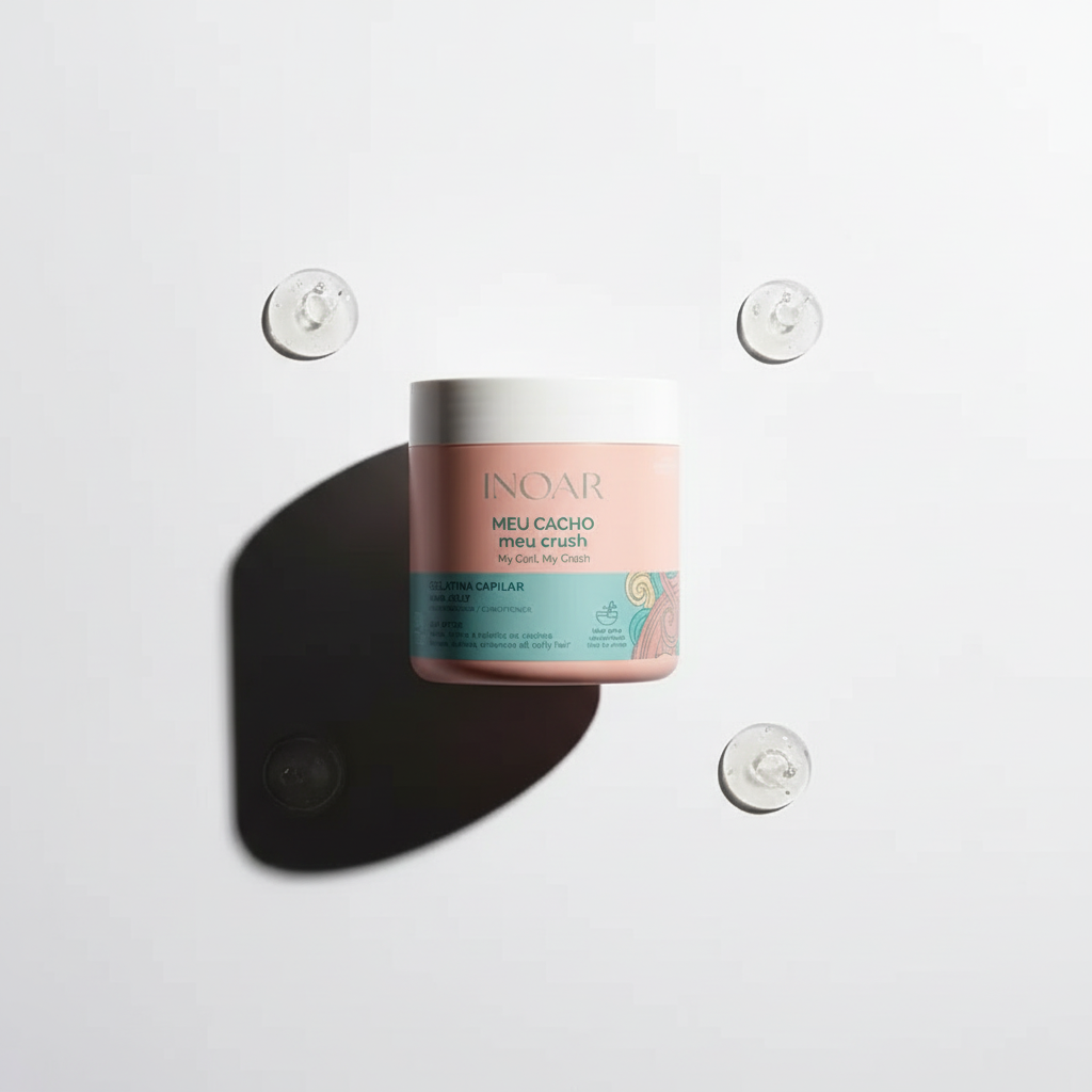 Inoar curly mask Meu Cacho Meu Crush best hair jelly for curly hair South Africa in a pink and teal jar