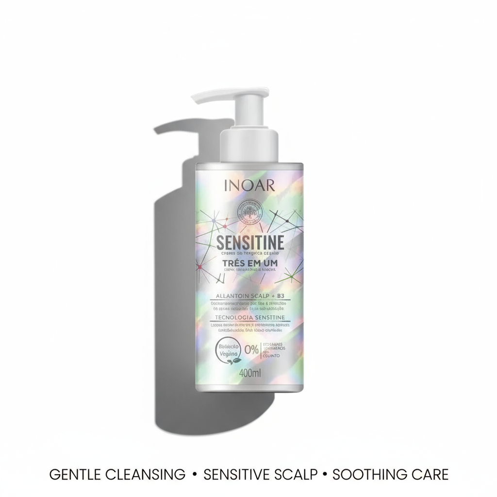 Inoar gentle hair cleansing lotion Sensitine for sensitive scalp soothing care 400ml bottle