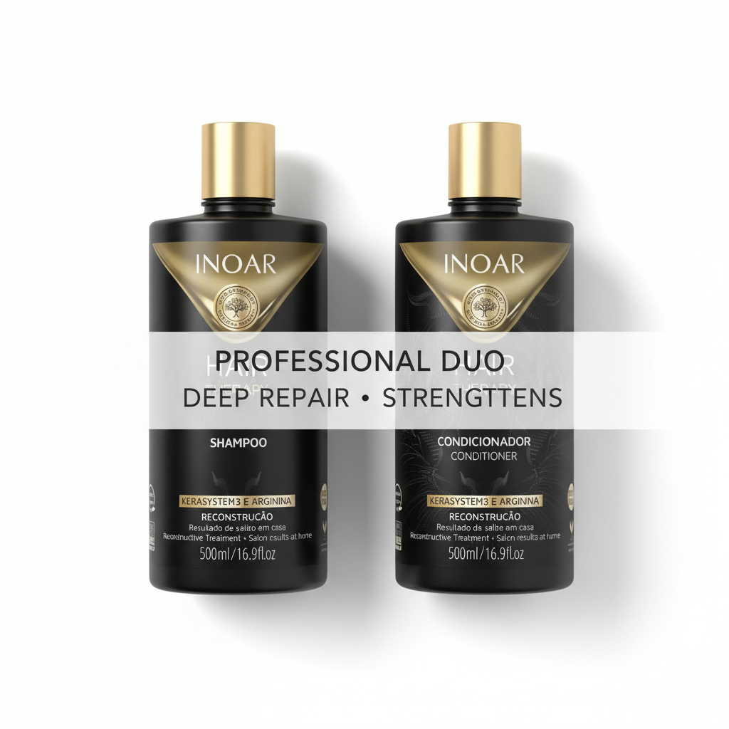 Inoar Hair Therapy bundle professional duo shampoo and conditioner for deep repair and strengthening