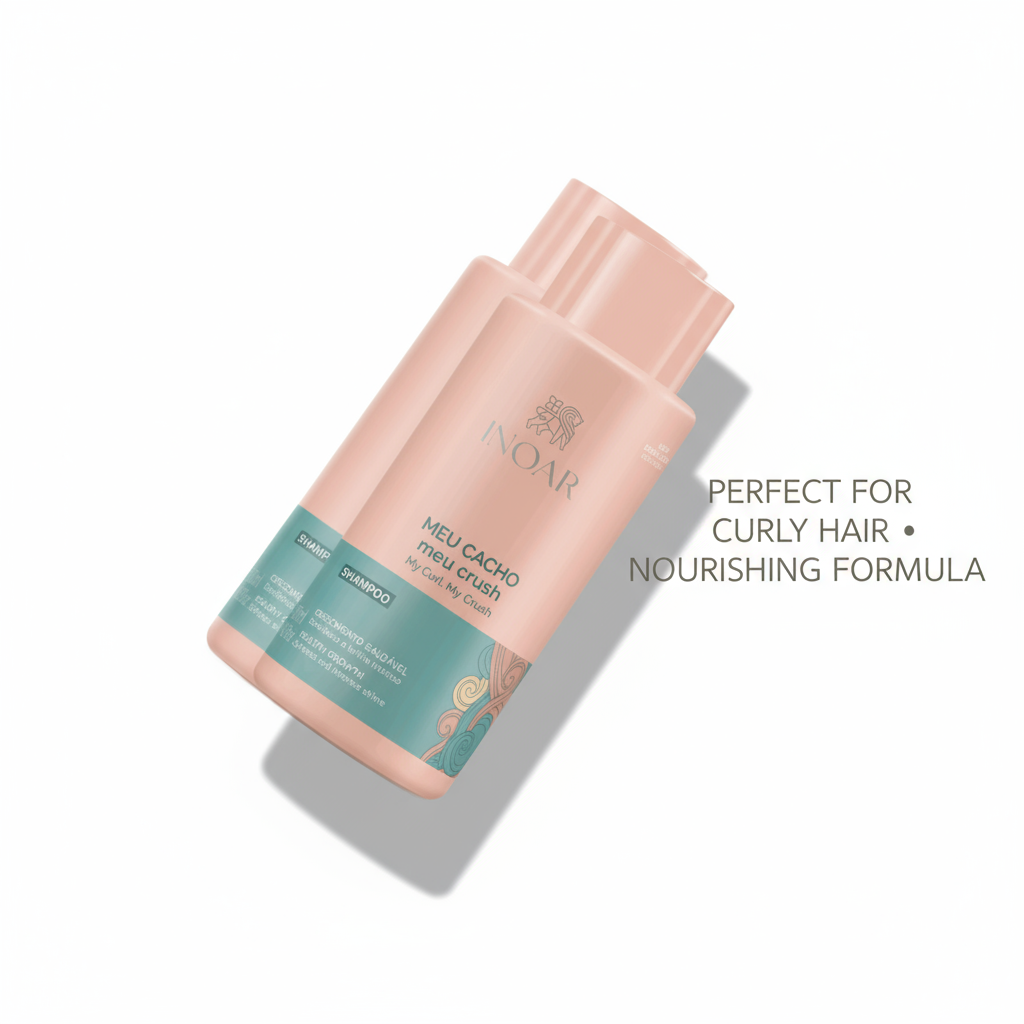 Inoar My Curl My Crush Shampoo bottle for curly hair with nourishing formula in pink packaging