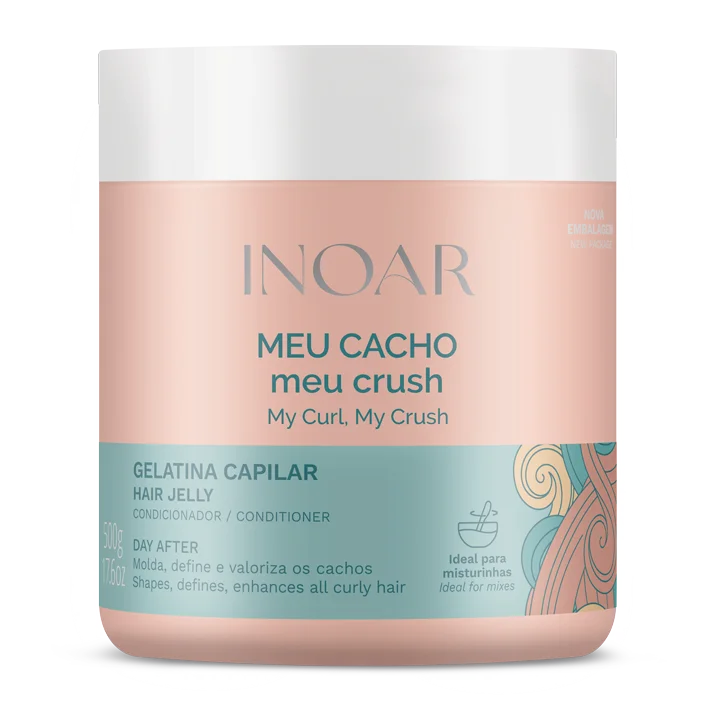 Inoar Meu Cacho Meu Crush Hair Jelly: Curl Defining, Frizz Control, 500g.
