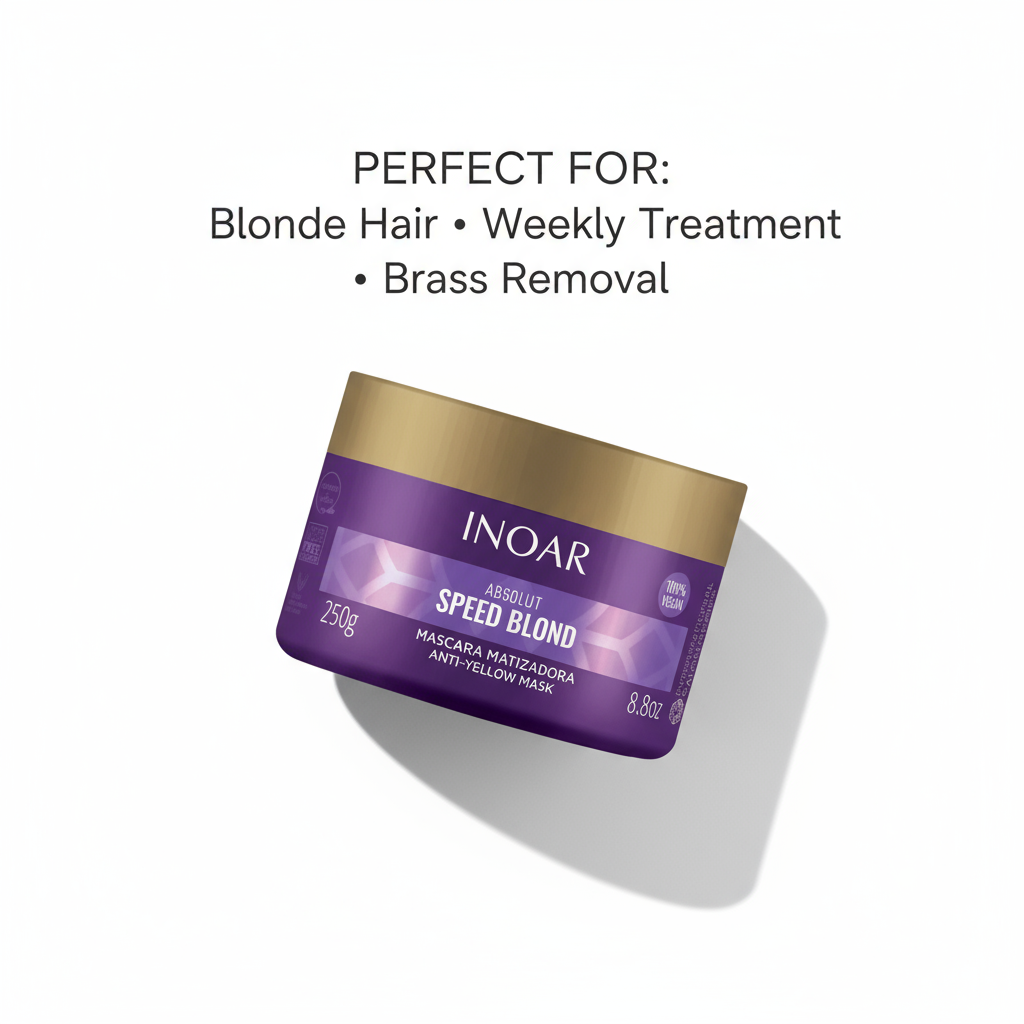 Inoar Absolut Speed Blond purple mask for brassy blonde hair with anti-yellow treatment