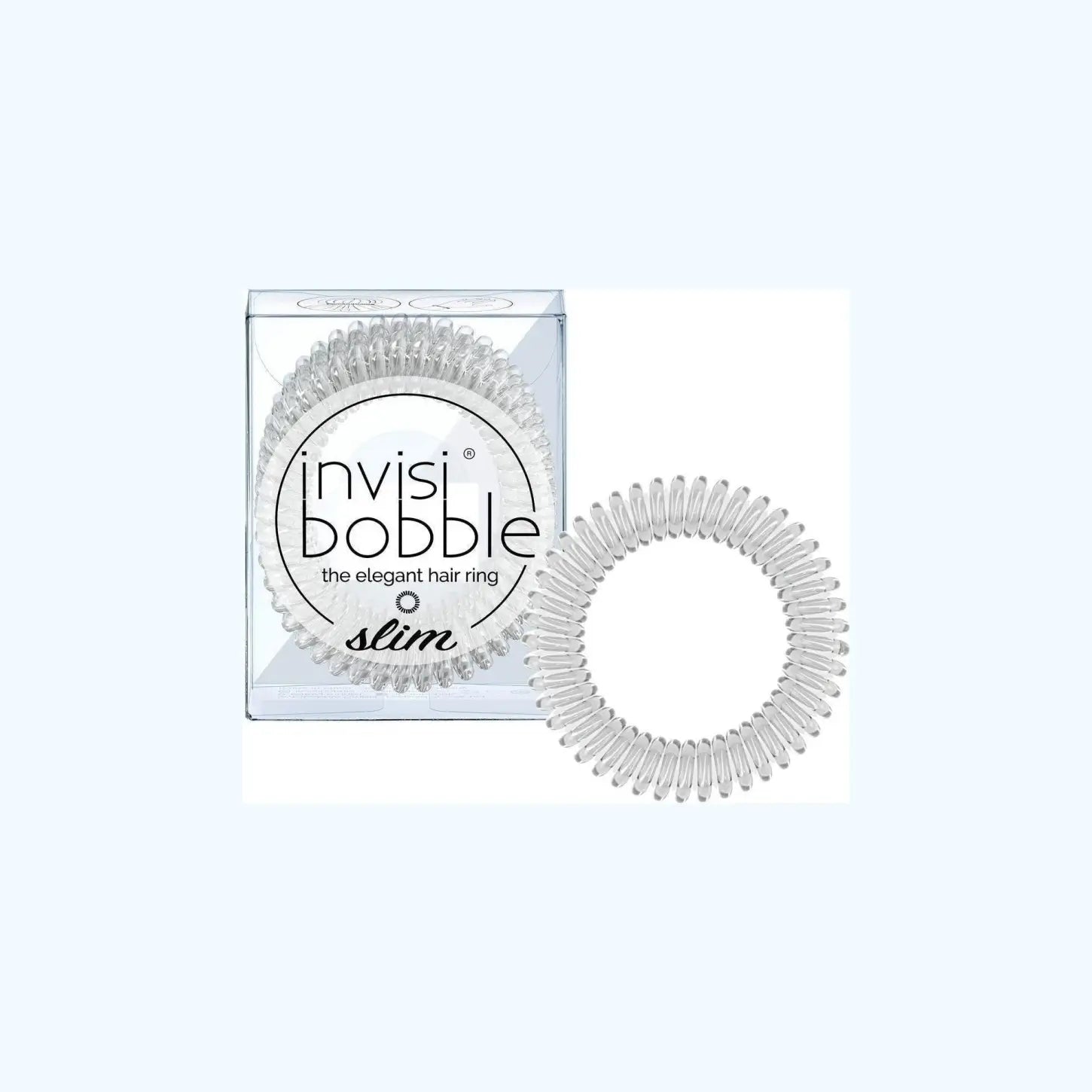 Invisibobble Slim Crystal Clear Hair Tie - Spiral Hair Ring - No Kink Hair Accessories