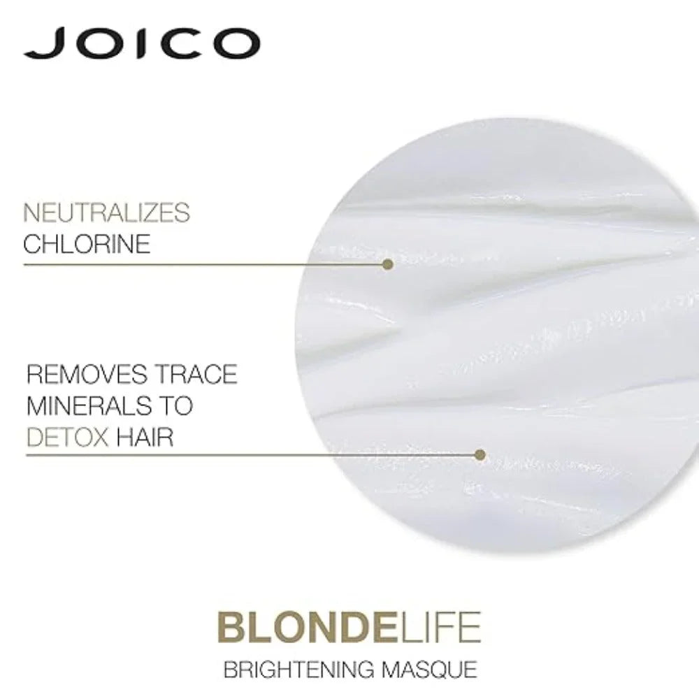 Joico Blonde Life Brightening Mask: Hydrating Hair Mask for Blonde Hair - Neutralizes Brassiness & Detoxifies.