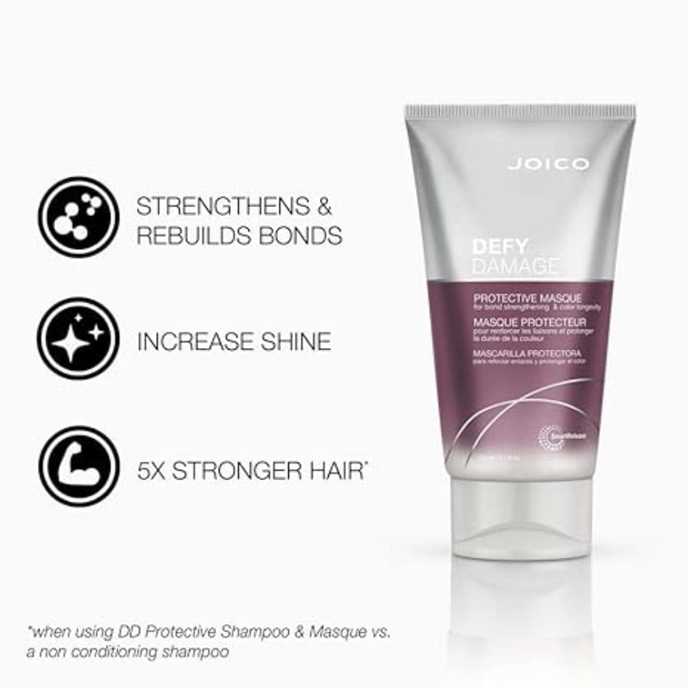 Joico Defy Damage Protective Masque tube in purple and white design, 150ml