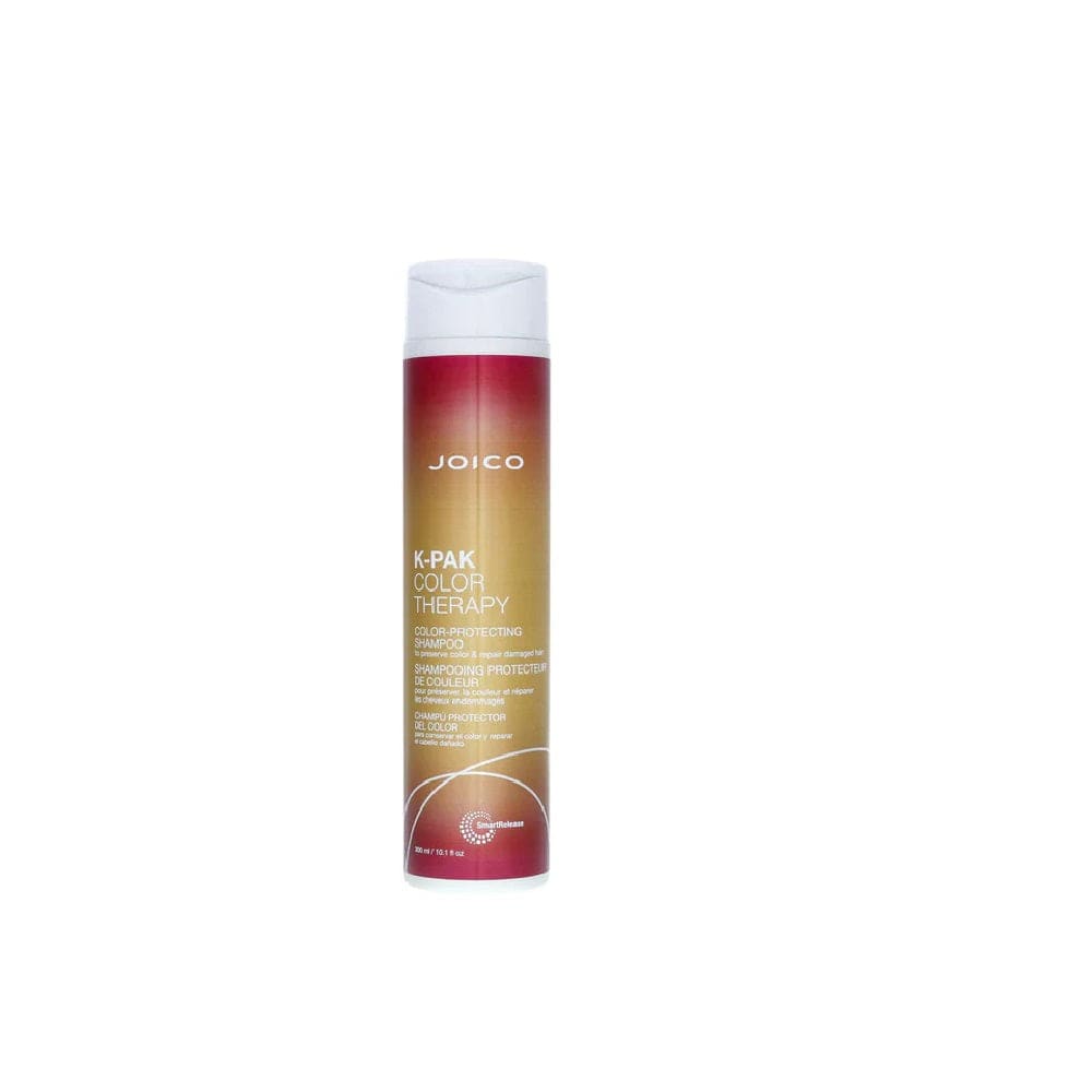 Joico K-PAK Color Therapy dry oil spray next to Color Therapy Shampoo 300ml bottle
