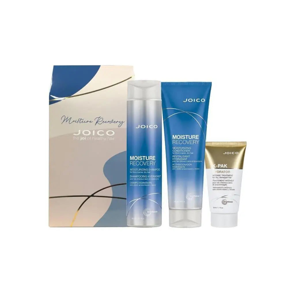 Joico Moisture Recovery Gift Set - Hydrating Shampoo, Conditioner & Treatment for Dry Hair